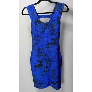 Sexy and cute blue and black Bondage cocktail dress size M